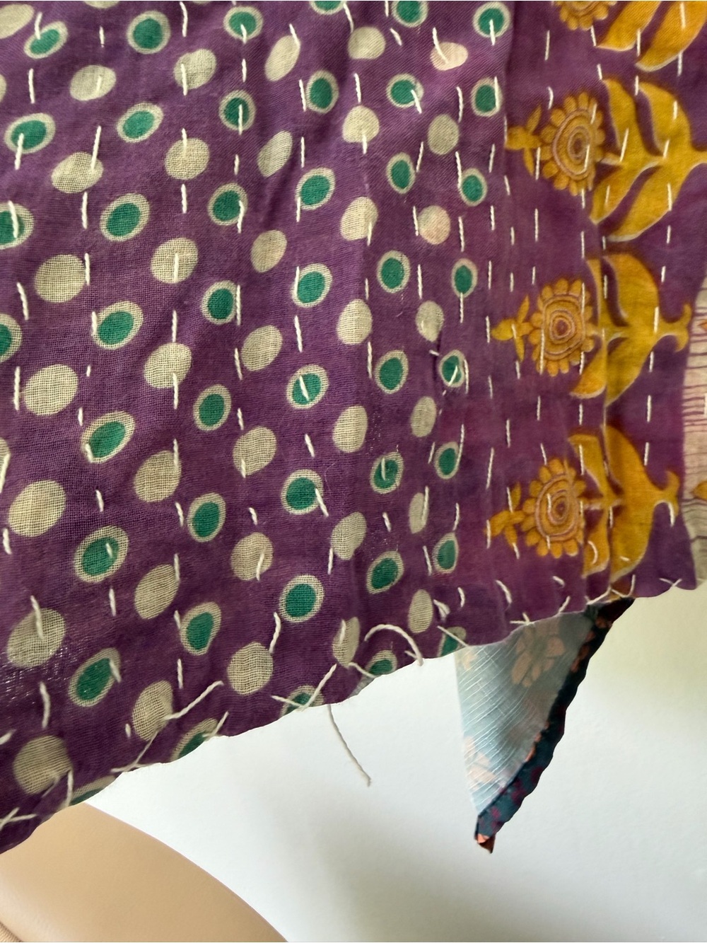 The Morgan Factory Repurposed Upcycled Poncho Kimono One Size Boho Colorful - Picture 7 of 9